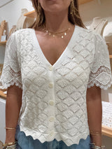 White Knitted Top