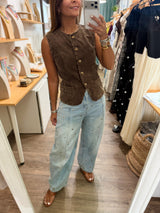 Brown Corduroy Vest/Top