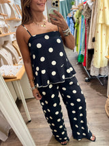 Black & White Polka Dots Top & Pant Set
