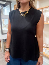 Black Brooch Side Detail Top