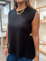 Black Brooch Side Detail Top