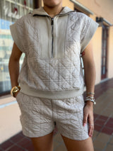 Taupe Top & Shorts Set