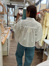 White Scalloped Detail Top