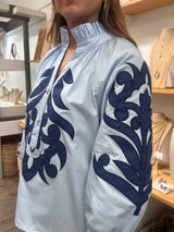 Light Blue Applique Detail Top