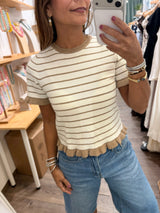 Taupe & Ivory Stripes Top