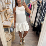 White Textured Bubble Dress