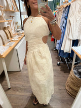 Ivory Embroidered Back Detail Dress