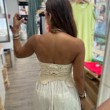 Beige Crochet Tube Top