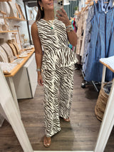 Zebra Print Top & Pants Set