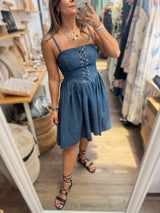 Denim Front Lace Dress
