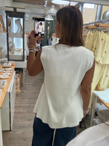 White Brooch Side Detail Top