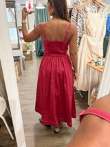 Cranberry Contrast Stitch Dress