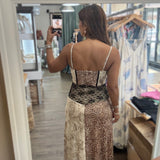 Contrast Print Maxi Dress
