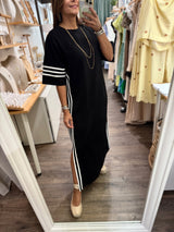 Black Side Stripes Dress