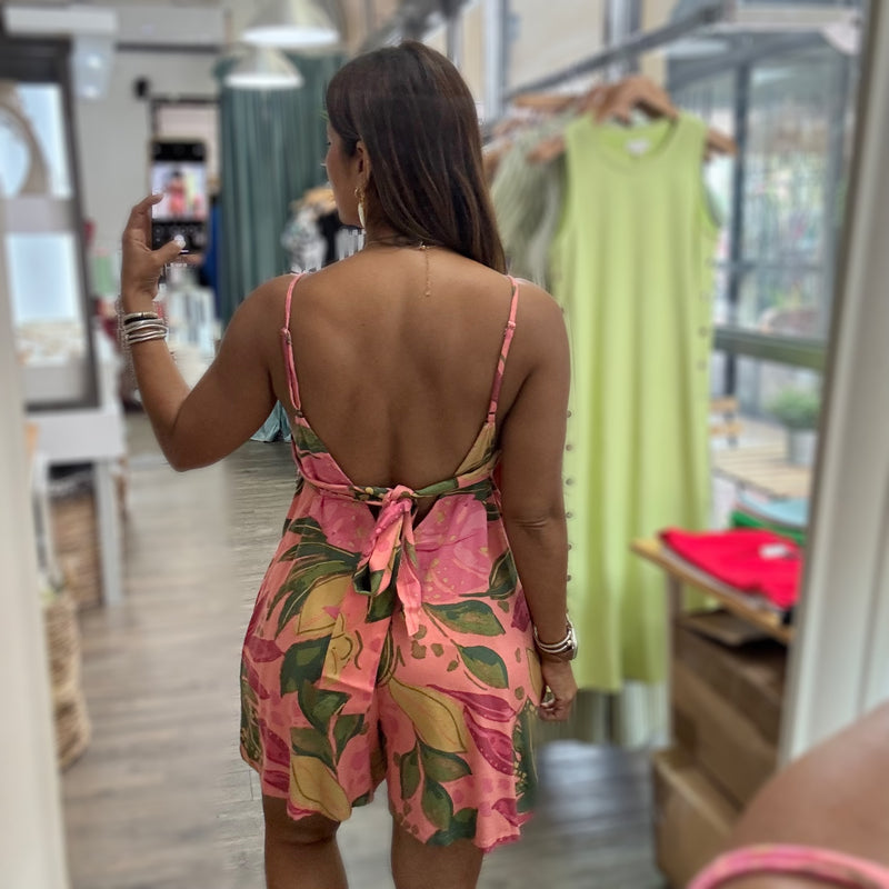 Pink Rio Print Romper