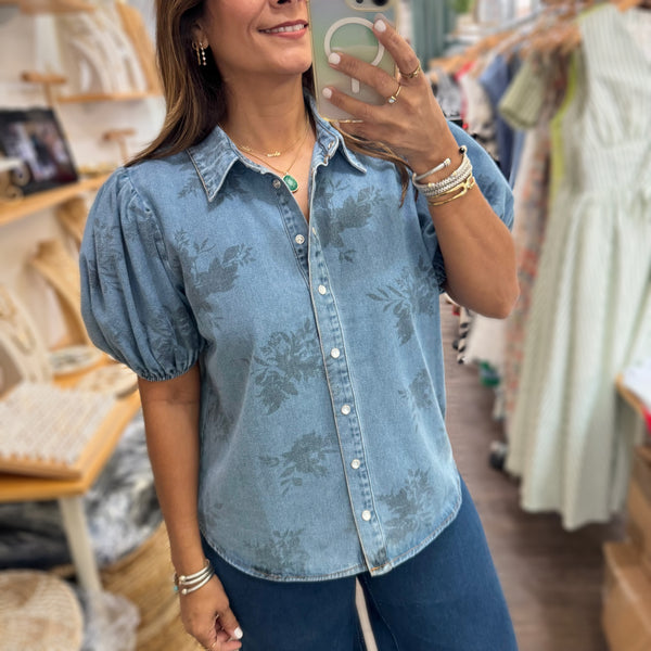 Denim Button Down Top