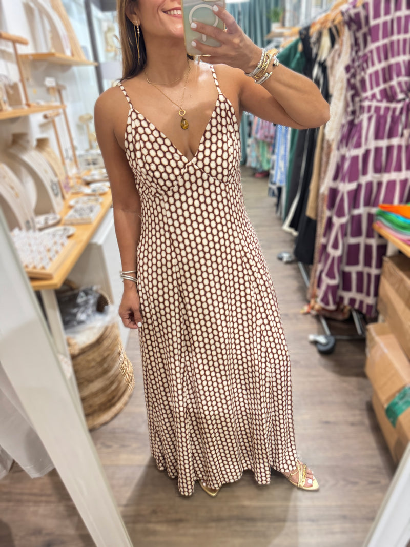 Geometric Print Back Detail Dress