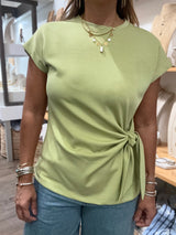Green Front Knot Top
