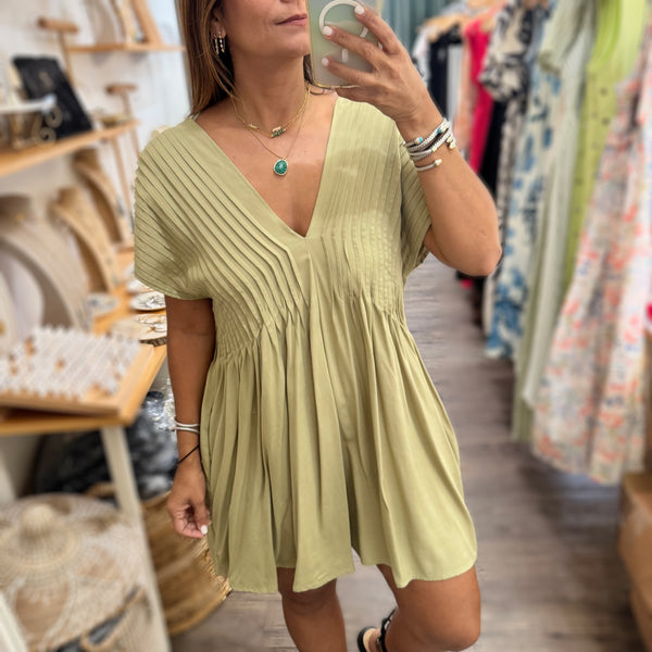 Sage V-Neck Romper