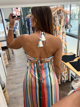 Summer Stripes Back Detail Dress