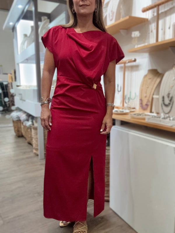 Scarlet Drape Neck Dress