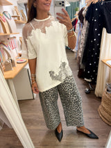 Ivory Lace Detail Top