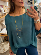 Hunter Green Dolman Sleeves Top