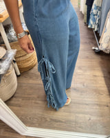 Light Denim Side Ties Pant