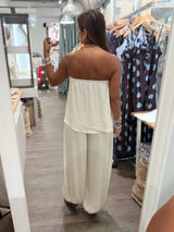 Ivory Strapless Top & Harem Pants