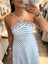 Light Blue Scalloped Detail Dress