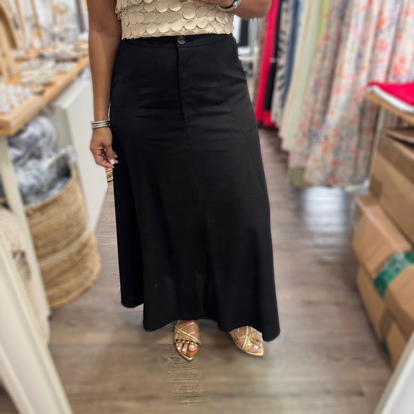 Black A-Line Maxi Skirt