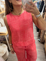 Red Top & Drawstring Pant Set