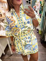 Blue Mix Print Top & Skort Set
