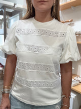 White Eyelet Detail Top