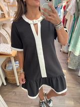 Black & White Drop Waist Dress