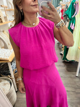 Magenta Top & Skirt Set