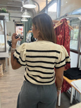 Ivory & Black Knitted Top