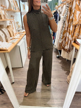 Black/Brown Top & Pant Set