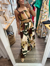 Sage Brown Mix Flowy Dress