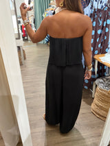 Black Strapless Balloon Jumpsuit