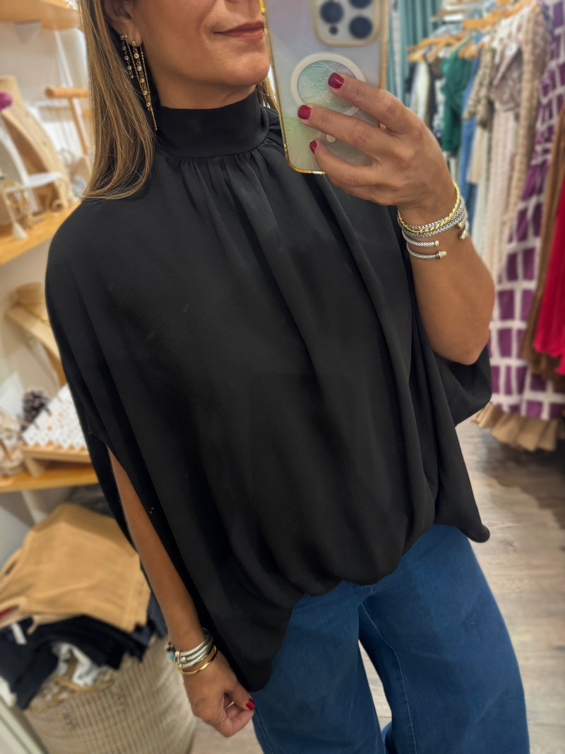 Black Neck Detail Top