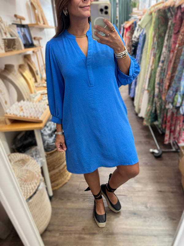 Royal Blue 3/4 Sleeves Dress