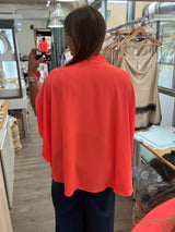 Bright Coral Wrap Tunic Top