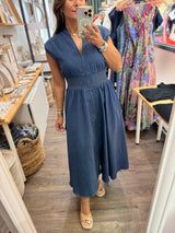 Denim Smocked Waist Dress