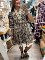 Animal Print Drop Waist Dress