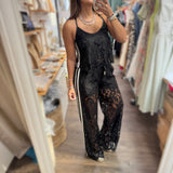 Black Lace Top & Pant Set