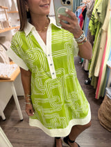 Lime Print Dress