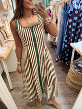 Brown/Green Stripes Dress