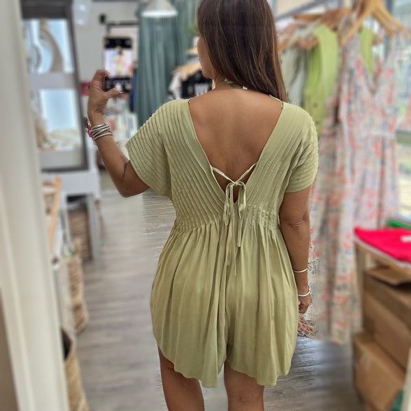 Sage V-Neck Romper