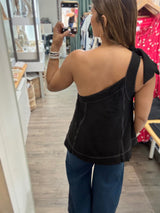 Black One Shoulder Top